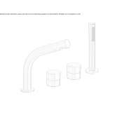 Countertop mounted Concealed bathtub faucet with a hand shower Pliska