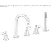 5-hole deck-mounted bathtub faucet with hand shower Wamboin