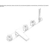 5-hole bathtub faucet mounted on a countertop with a plate Isokyroe