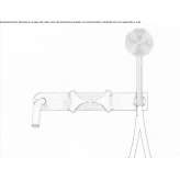 Stainless steel wall-mounted bathtub faucet with a hand shower Gualaco