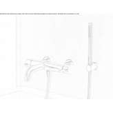 Brass wall-mounted outdoor bathtub set with a shower hand Farley