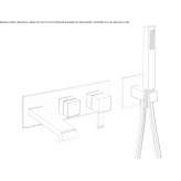 Wall-mounted bathtub faucet with a shower hand Hervias