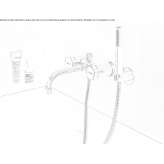 3-hole bathtub faucet with hand shower Skorzec