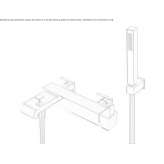 Wall-mounted bathtub faucet with a shower hand Hervias