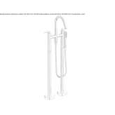 Bathtub faucet standing on the floor with a shower hand Uxheim