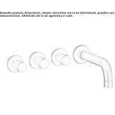 4-hole bathtub set with individual rosettes Yatzachi