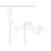 Wall-mounted bathtub faucet with a shower hand Ardud