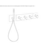 Termostatyczna bateria wannowa ścienna z główką prysznicową Lodrino