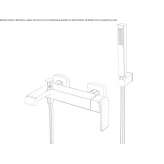 Single-lever wall-mounted bathtub set with a shower hand Lirio