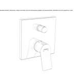 Bathtub faucet made of chrome-plated brass with temperature limiter and plate Aprozi
