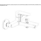 Single-lever wall-mounted bathtub faucet with a diverter Smithton