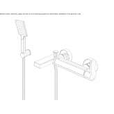 Wall-mounted bathtub faucet with a shower hand Ferez