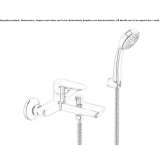 Single-lever wall-mounted bathtub faucet with a hand shower Smithton