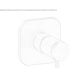 Single-lever thermostatic shower mixer with plate Ortelle