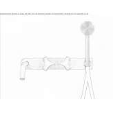 Stainless steel wall-mounted bathtub faucet with a hand shower Gualaco