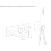 Wall-mounted bathtub set with hand shower Lirio