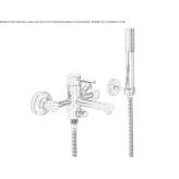 Wall-mounted bathtub faucet with diverter and shower hand DeBary
