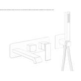 Wall-mounted bathtub set with hand shower Lirio