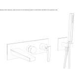 Wall-mounted Concealed bathtub faucet with a shower hand Pisek