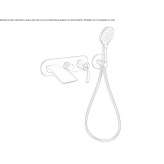 Wall-mounted bathtub set with diverter Mocoa