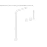 Set of a 4-hole freestanding bathtub with a shower head Pliska