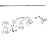 4-hole bathtub set with a hand shower Teresin