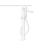 Bathtub faucet standing on the floor with a shower hand Ilford