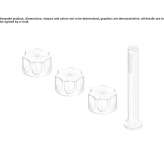 Hydrogressive stainless steel bathtub faucet with a shower hand Mislata