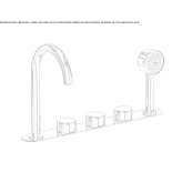 5-hole deck-mounted bathtub faucet with hand shower Garguera