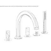 5-hole bathtub faucet with diverter Amposta