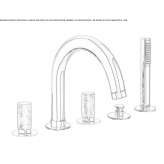 5-hole bathtub faucet with hand shower Amposta