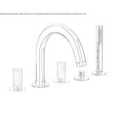 5-hole bathtub faucet with diverter Amposta