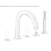 5-hole bathtub faucet with hand shower Amposta