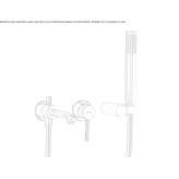 Set of concealed bathtub for wall mounting with a hand shower Breo