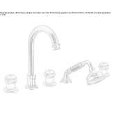Steel 5-hole deck mounted bathtub faucet Bobowo