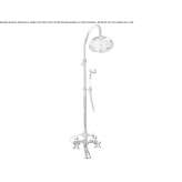 A set of wall-mounted steel bathtub with a shower head Socond