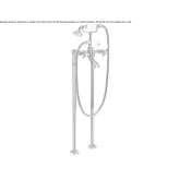 A set of standing steel bathtub with a shower head Socond