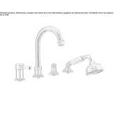 Steel 4-hole deck mounted bathtub faucet Bobowo