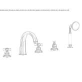 Bathtub faucet mounted on the countertop with a switch Livo