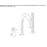 Deck mounted steel 3 hole bathtub faucet with hand shower Kimmeria