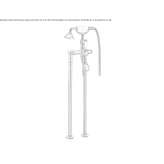 A set of standing steel bathtub with a shower head Gulzow