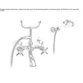 Set of a 3-hole wall-mounted bathtub with a hand shower Socond