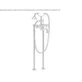 Set of 2-hole steel freestanding bathtub with a shower head Chiman