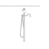 A set of standing steel bathtub with one handle and a shower head Altania