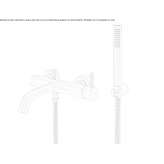 Single-lever stainless steel bathtub faucet with diverter Kolin