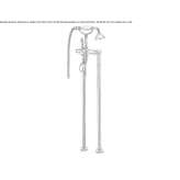 Set of 2-hole steel freestanding bathtub with a shower head Lliria