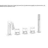 Set of a 5-hole bathtub with a shower head Gotor
