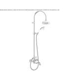 A set of wall-mounted steel bathtub with a shower head Chiman