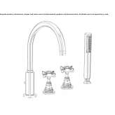 4-hole bathtub set with a hand shower Sosno