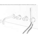 Stainless steel wall-mounted bathtub set Ceiba